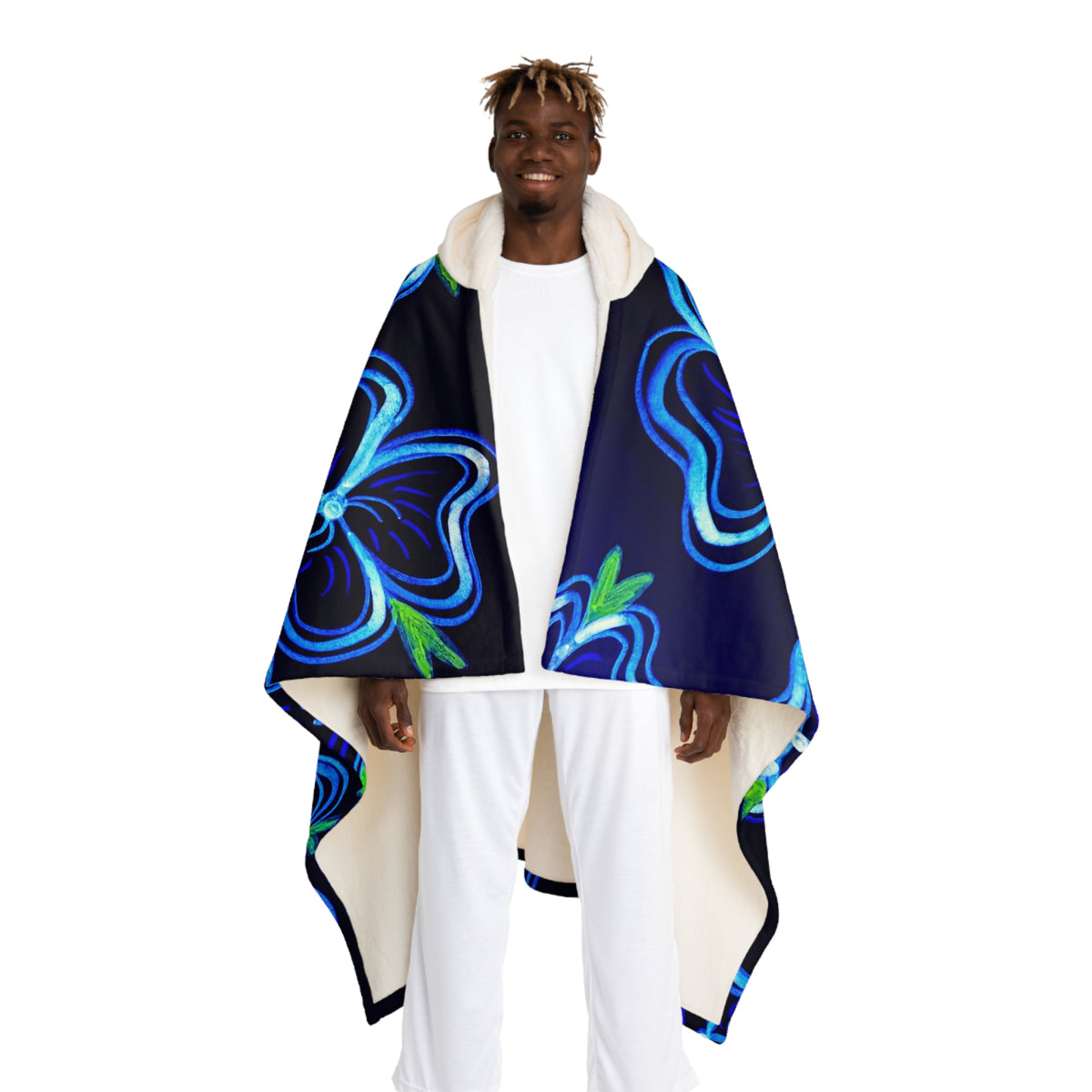 Hooded Sherpa Fleece Blanket