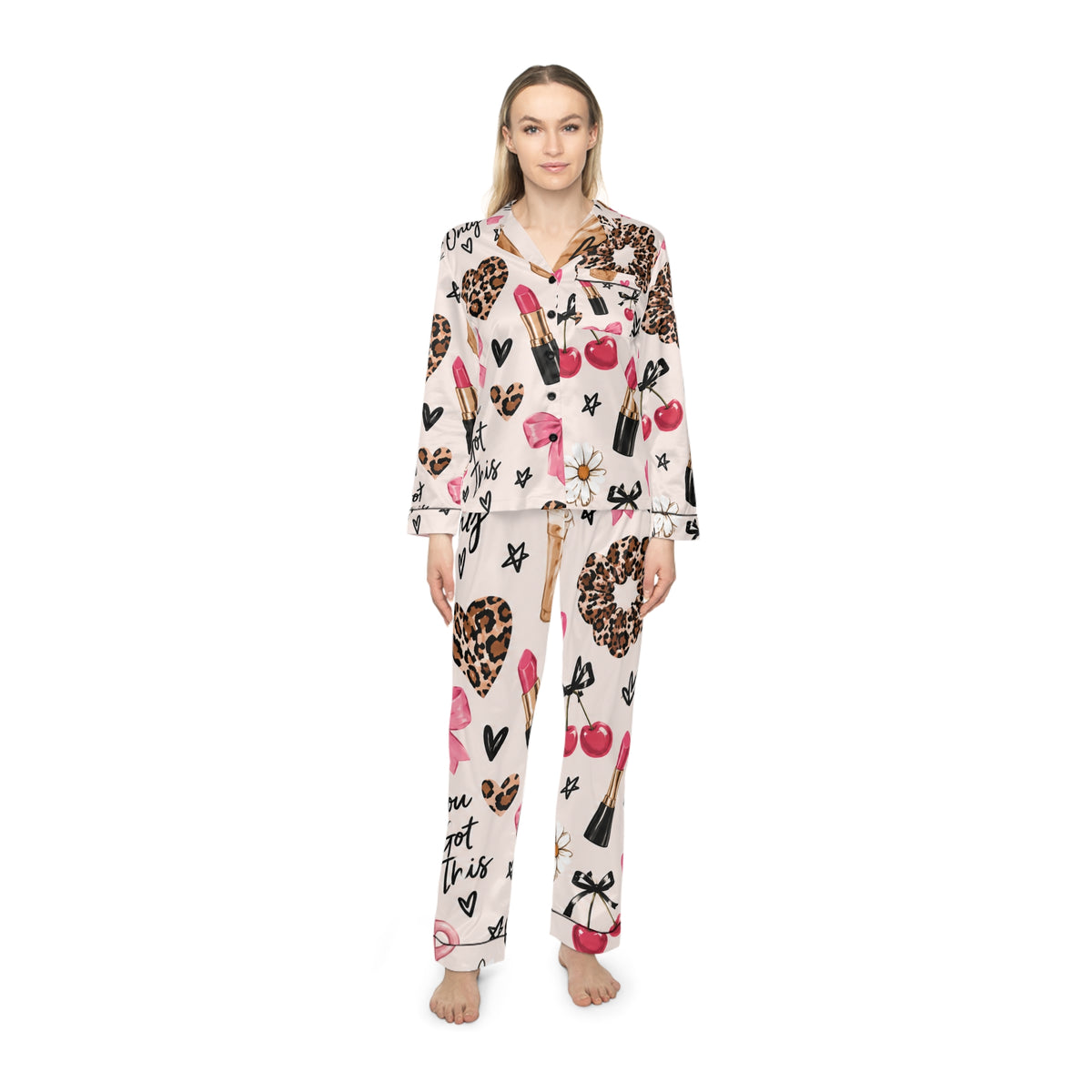 Women's Satin Pajamas (AOP)